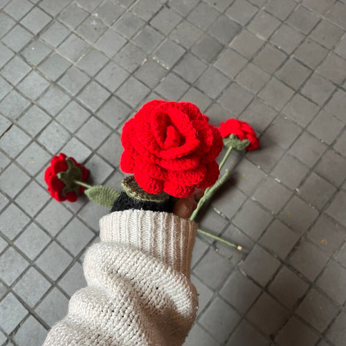 Crochet Red Rose