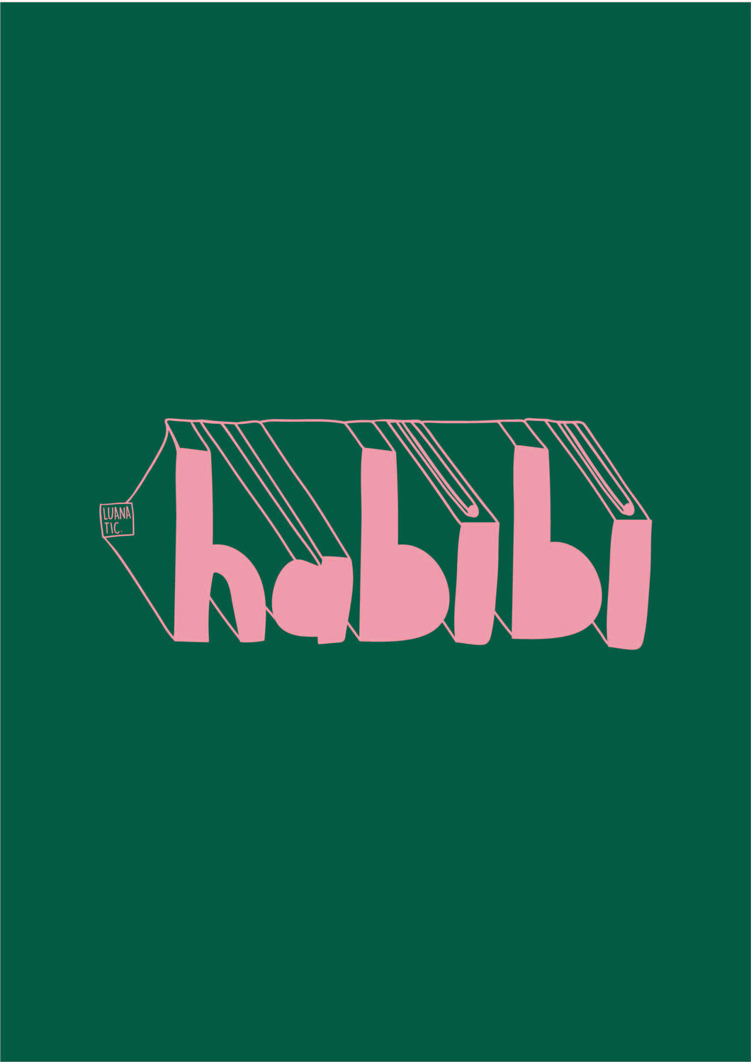 Wood Poster Habibi Pop (حبيبي)